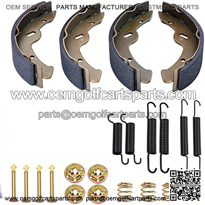 EZGO Brake Shoes Pads and Spring Kit for 1996-Up TXT/ST350/Workhorse and Yamaha 1993-Up G14, G16, G19-G22 Golf Cart Models Replaces # 27943G01, 70794G01, 70795G01