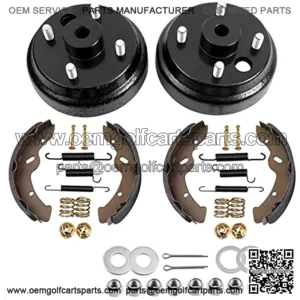 EZGO TXT Brake Hub Drum & Brake Shoes & Brake Shoes Springs Repair Kit for 1996-up Electric Golf Cart Replaces OEM # 19186G1, 70794G01, 70795G01, 27943G01, 27945G01, 27944G01