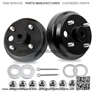 EZGO TXT Brake Hub Drum Assembly with Nuts for 1982-up Electric & 1982-1993 2 Cycle Gas Golf Cart Models Replaces OEM # 19186-G1P, 17298-G1, 17082-G2