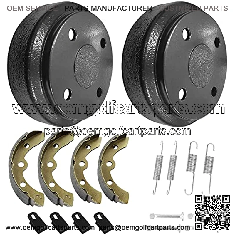 Club Car Golf Cart Brake Drums/Hub&Brake Shoes?Spring?Kit Fit Club Car DS 1995-Up&Precedent 2004-Up, Golf Cart Brake Maintenance Kit OEM#101791101 1018232-01 101816301