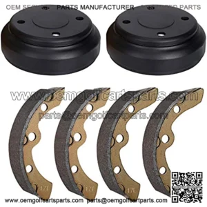Golf Cart Brake Drums & Brake Shoes Kit for Club Car DS and Precedent 1995-up, Replace OEM 101791101 1018232-01 10603