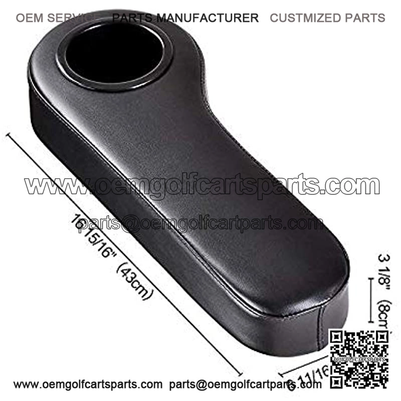 Golf Cart Rear Seat Arm Rest Cushion Cup Holder Black for EZGO, Club Car, Yamaha, More (2pcs)