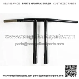 Dominator Industries 1 1/4 inch Club Style T-Bar, 14 inch Rise, Gloss Black Compatible With 1996-2018 Dyna, Softail and Sportster