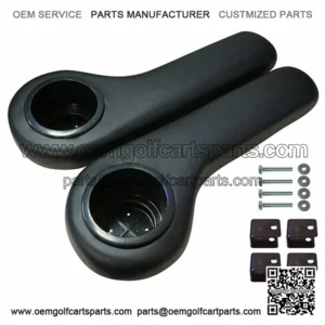 BLACK Golf Cart Cup Holder Rear Seat Arm Rest Cushion - Fits / / Yamaha