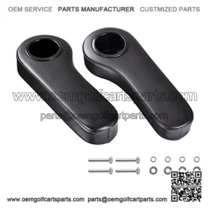 2pcs Universal Golf Cart Armrest Cushion with Cup Holder PU Covered Compatible with Club Car Rear Seats Accessories