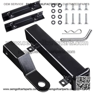 Universal Golf Cart Rear Seat Trailer Hitch with Receiver for Footrest-Club Car Yamaha