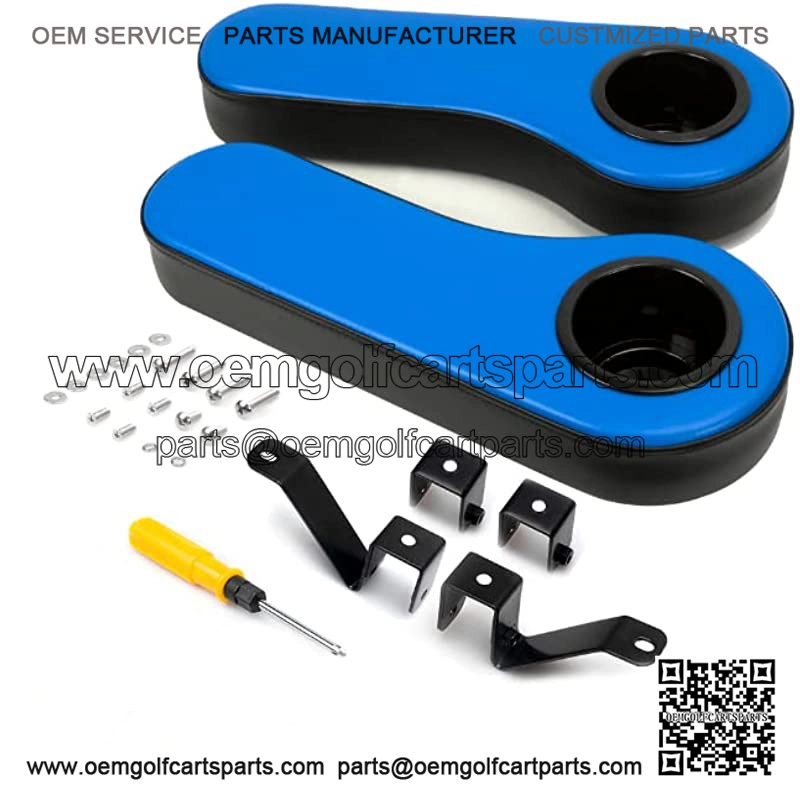 Golf Cart Armrest with Cup Holder, for Club Car EzGo Yamaha ICON Advanced EV Rear Seat Kit Golf Cart Arm Rest Kit