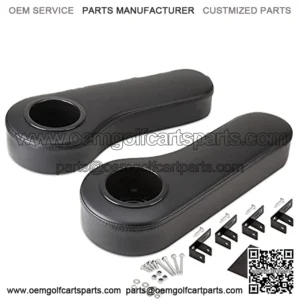 Universal Golf Cart Rear Seat Armrest with Cup Holder for EZGO, Club Car, Yamaha, Set of 2
