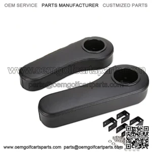 Golf Cart Rear Seat Armrests with Cup Holder for Club Car EZGO Yamaha, with Non-Drilling Brackets