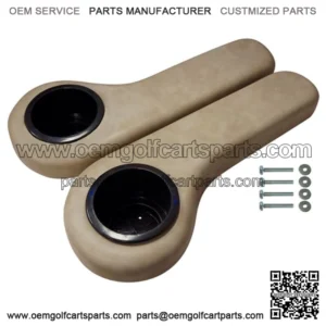 Golf Cart Stone Beige Arm Rest Cushion Cup Holder Club Car EZGO Yamaha