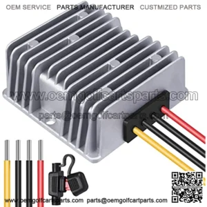 Golf Cart 48V to 12V Converter DC Buck Voltage Regulator Reducer Transformer with Fuse IP68 for Yamaha Club Car EZGO (120W 10A)