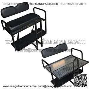 Performance Plus Carts Club Car Precedent Golf Cart Rear Flip Back Seat Kit - Factory Black