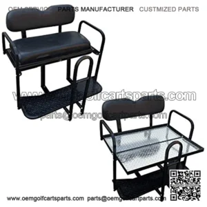 TXT Golf Cart Rear Flip Back Seat Kit - Factory Black