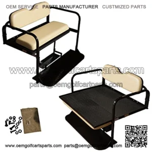 Performance Plus Carts Club Car Precedent Golf Cart Folding Rear Back Seat Kit - Buff Cushions