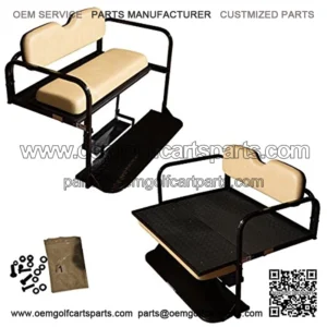 Performance Plus Carts Yamaha G14, G16, G19, G22 Golf Cart Folding Rear Back Seat Kit - Tan