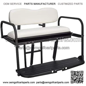 Gusto DS Golf Cart Flip Folding Rear Back Seat Kit - White
