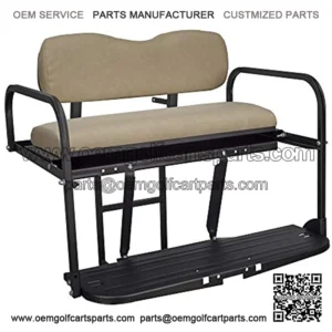 Gusto DS Golf Cart Flip Folding Rear Back Seat Kit - Buff