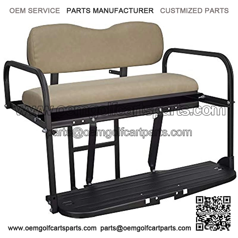 Gusto DS Golf Cart Flip Folding Rear Back Seat Kit - Buff