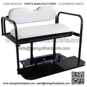 buggies unlimited DS (00.5-Up Models) Golf Cart Rear Flip Seat Kit with Steel Frame (White)