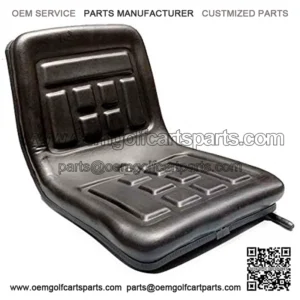 Lawn Mower Tractor Seat with Back Rest, Garden Tractor UTV/ATV Seat PVC Universal Mount, Sliding Track, a Drain Hole, Thick-Padded, Adjustable Waterproof (Black)