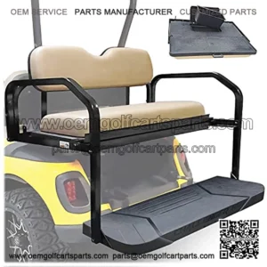 EZGO RXV Golf Cart Rear Seat Kit ?C for years 2008-up ?C Challenger HD 1.25?? Frame Flip Up Cargo Back Seats Cushions Accessories Parts with Struts (Sandstone)