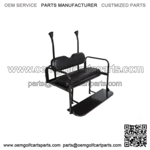 For Club Car Precedent Golf Cart Flip Folding Rear Back Seat Kit - Black Cushion