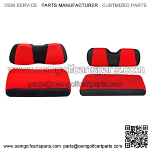 Golf Cart Front Rear Seat Cover Set for EZGO TXT RXV & Club Car DS 2000-up(Flat Backrest), Made w/ 3D Air Mesh Polyester Fabric Breathable Washable