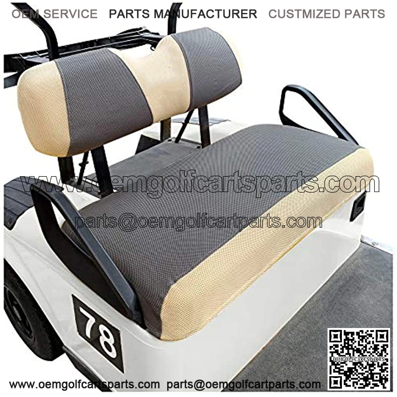 Golf Cart Seat Covers for EZGO TXT RXV & Club Car DS 2000-up, Breathable Air Mesh Fabric Washable - Gray Beige