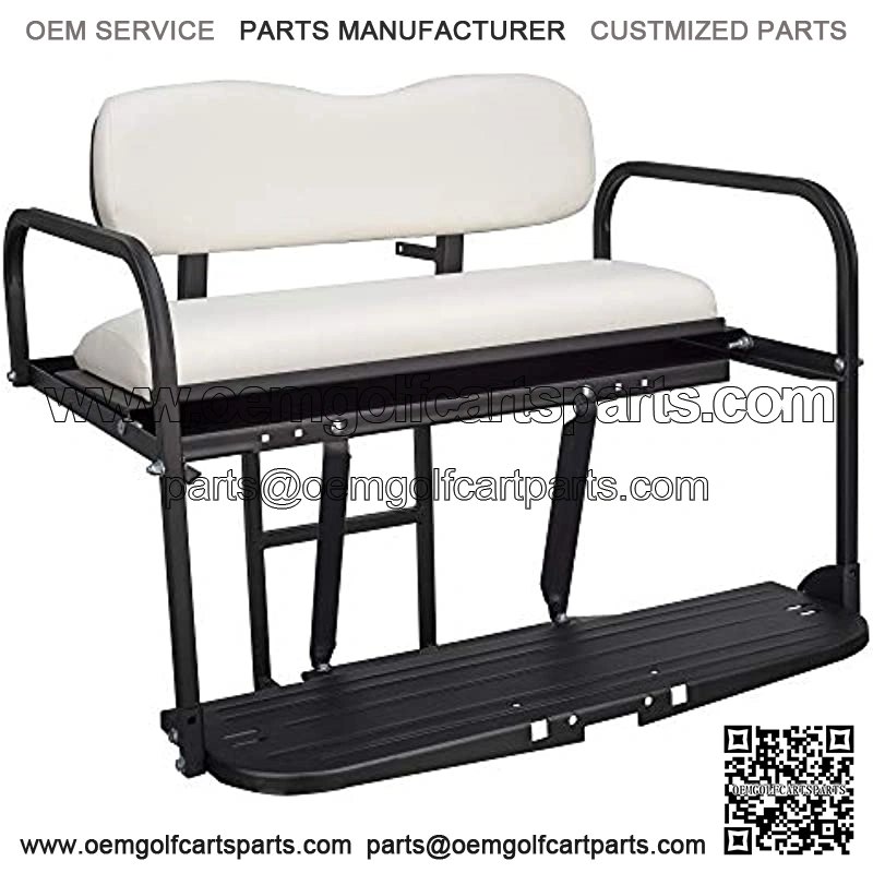 Club Car DS Golf Cart Flip Folding Rear Back Seat Kit - White