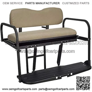 Gusto Club Car DS Golf Cart Flip Folding Rear Back Seat Kit - Buff