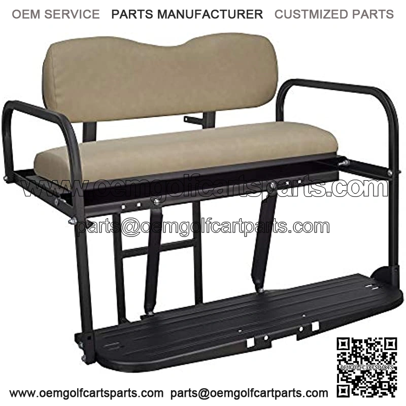 Gusto Club Car DS Golf Cart Flip Folding Rear Back Seat Kit - Buff