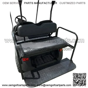 Back Seat Compatible with 2004 and Up Club Car Precedent Gas or Electric Models Golf Cart Flip Rear Black Seat Kit Fold Down - You Will Receive 2 Packages