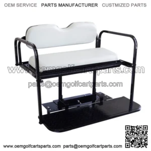 Club Car DS Golf Cart Flip Folding Rear Back Seat Kit for 2000.5-Up - Off White