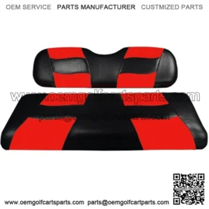 EZGO RXV Golf Cart Front Seat Cover, Riptide Black and Red