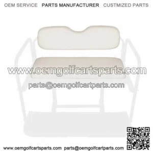 Golf Cart Rear Flip Seat Replacement Cushion Set (Club Car EZGO Yamaha) - White