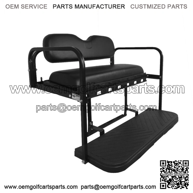MACH3 Rear Flip Seat for Club Car DS 2000.5 & Up Golf Carts - Black Cushions