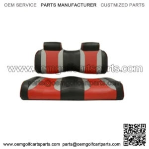 Black/Red Front Seat Cushion for Club Car Precedent Golf Cart 12-Up