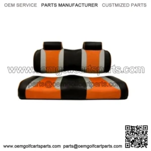 Black/Orange Front Seat Cushion for Club Car Precedent Golf Cart 12-Up