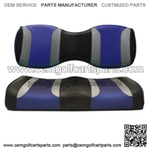 Golf Cart Rear Seat Covers for Genesis 250/300 - Black/Blue