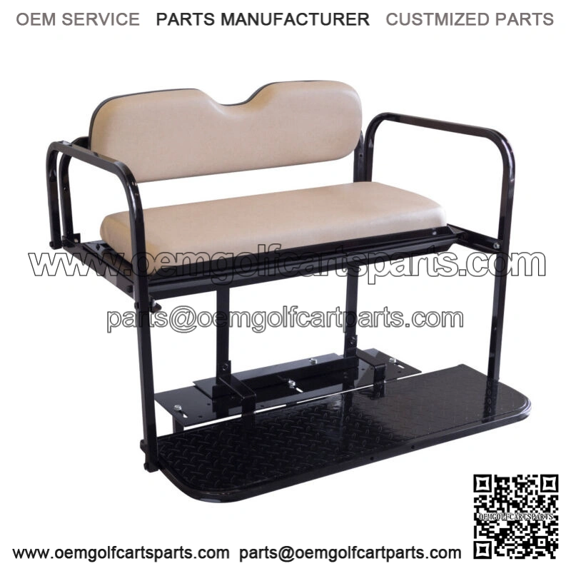 Club Car DS Golf Cart Flip Folding Rear Back Seat Kit for 2000.5-Up - Buff