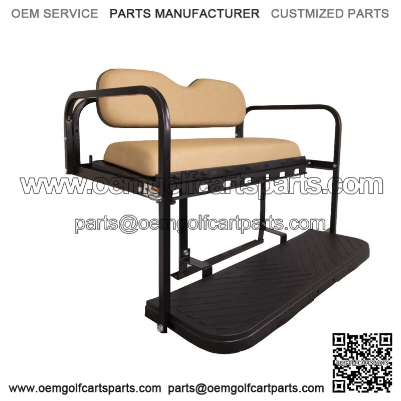 MACH3 Rear Flip Seat for EZGO TXT Golf Carts 1994.5 & Up - Tan Cushions
