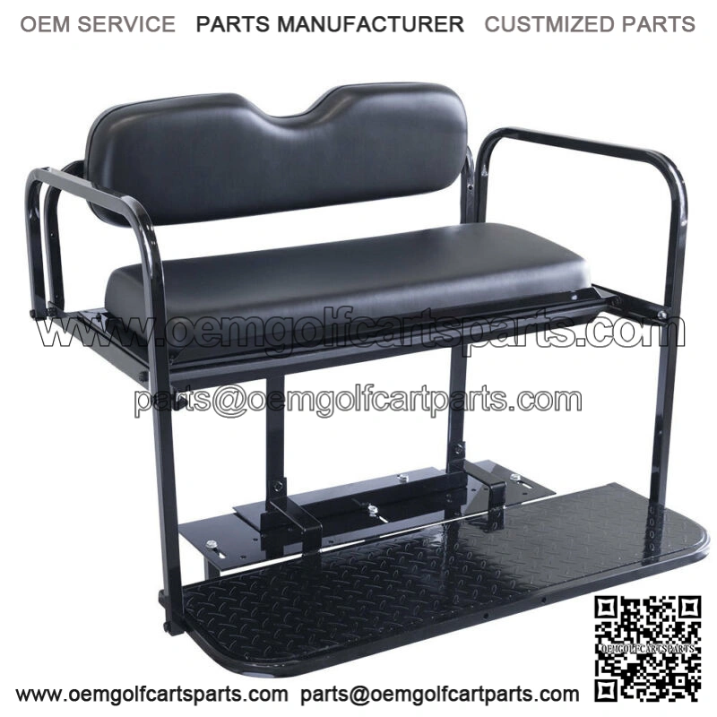 EZGO TXT Golf Cart Flip Folding Rear Back Seat Kit, 1995 and Up - Black