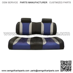 Black/Blue Front Seat Cushion for Club Car Precedent Golf Cart 12-Up