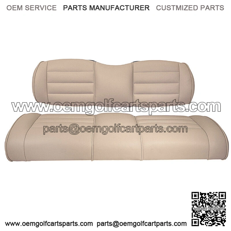 Premium Vinyl Seat Cushions for Mach3 Golf Cart Rear Seat - Light Beige