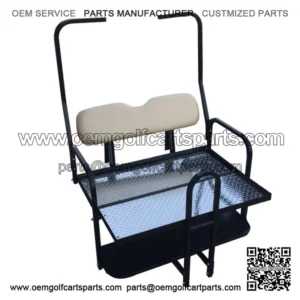 Rear Flip Seat Kit for Club Car Golf Cart DS Model (1982-2000/Buff) w/t Grab Bar