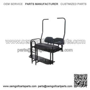 For 1982-2000 Club Car DS Golf Cart Flip Folding Rear Back Seat Kit w/ Grab Bar