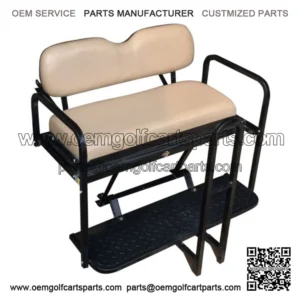 Rear Flip Seat Kit for EZGO Golf Cart RXV 2008-2015 Model (Stone) with Grab Bar