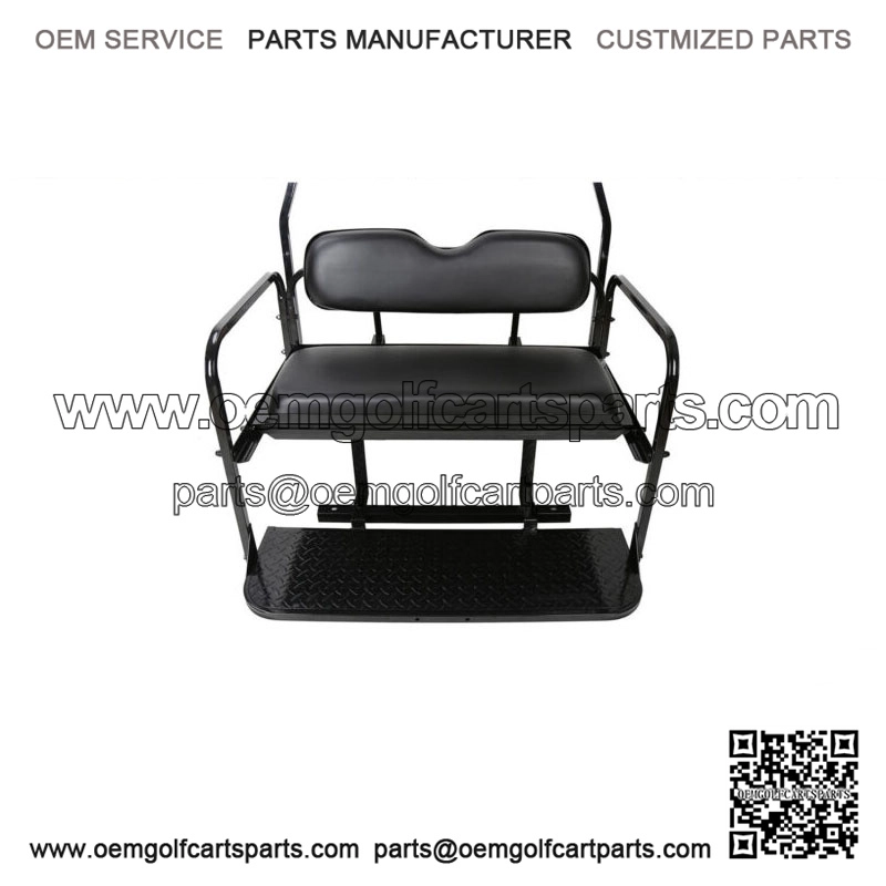 Rear Flip Seat Kit Back seat For 2000-2013 Club Car DS Golf Cart Folding Black