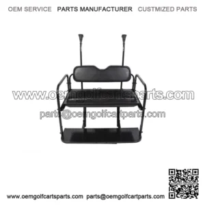 For Club Car Precedent Golf Cart Flip Rear Back Seat Kit *BLACK SEAT CUSHIONS*