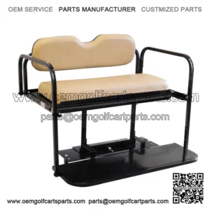 EZGO TXT Golf Cart Flip Folding Rear Seat Kit - Fits 1995 and Up - Tan